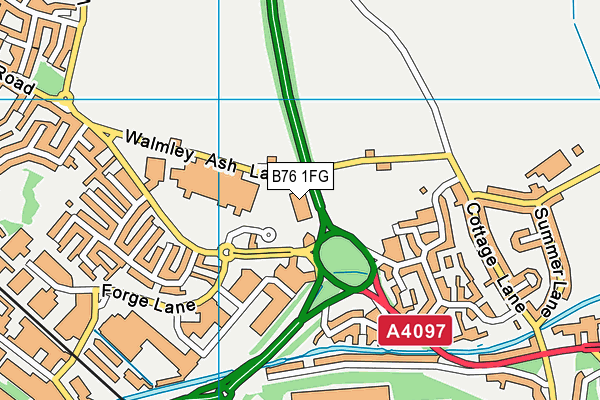 B76 1FG map - OS VectorMap District (Ordnance Survey)