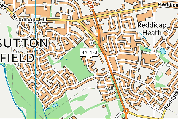 B76 1FJ map - OS VectorMap District (Ordnance Survey)