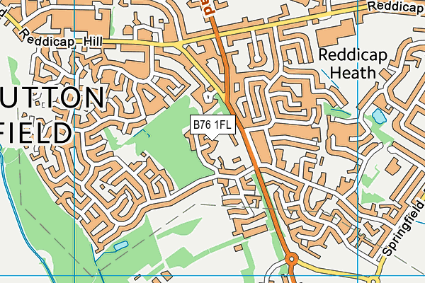 B76 1FL map - OS VectorMap District (Ordnance Survey)