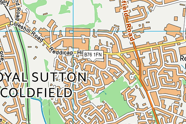 B76 1FN map - OS VectorMap District (Ordnance Survey)