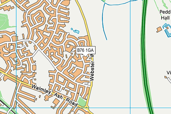 B76 1GA map - OS VectorMap District (Ordnance Survey)