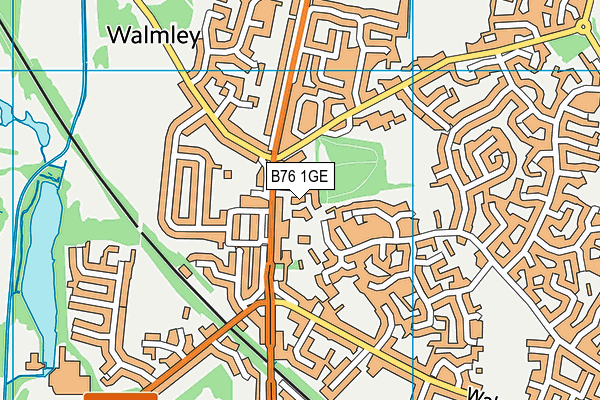 B76 1GE map - OS VectorMap District (Ordnance Survey)