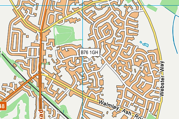 B76 1GH map - OS VectorMap District (Ordnance Survey)