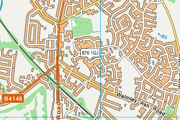 B76 1GJ map - OS VectorMap District (Ordnance Survey)