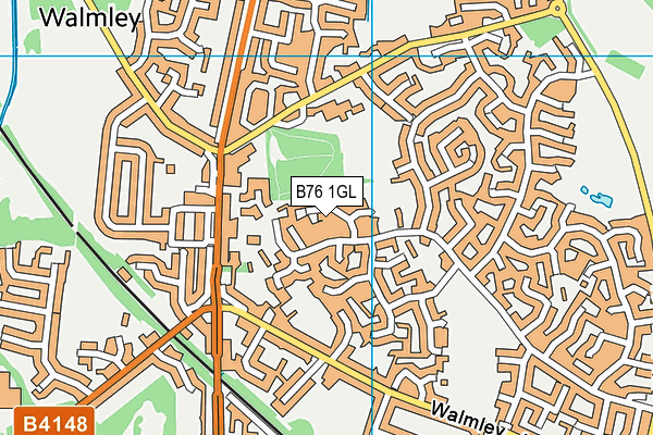 B76 1GL map - OS VectorMap District (Ordnance Survey)