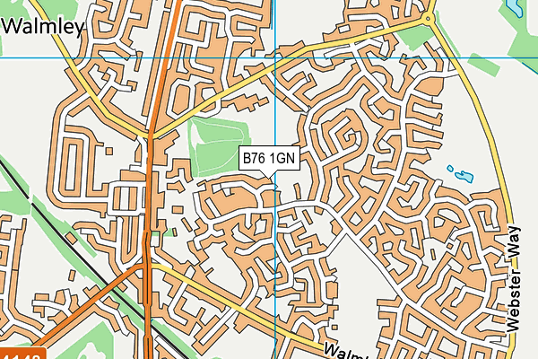 B76 1GN map - OS VectorMap District (Ordnance Survey)