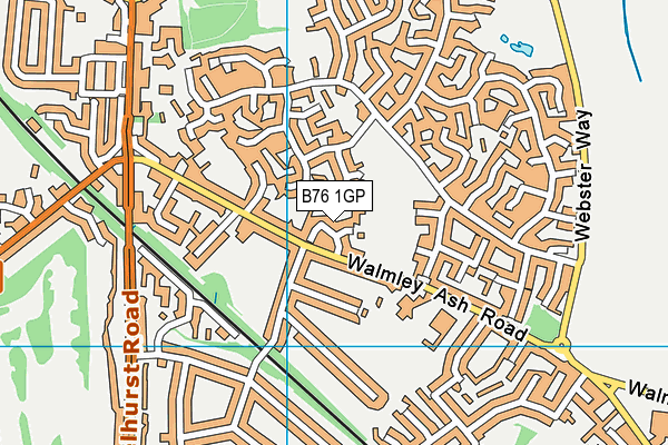 B76 1GP map - OS VectorMap District (Ordnance Survey)