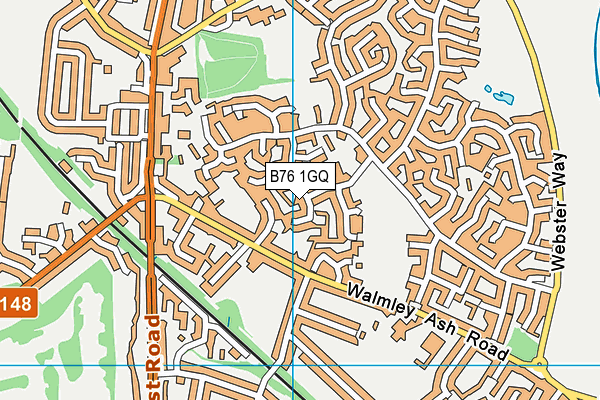 B76 1GQ map - OS VectorMap District (Ordnance Survey)