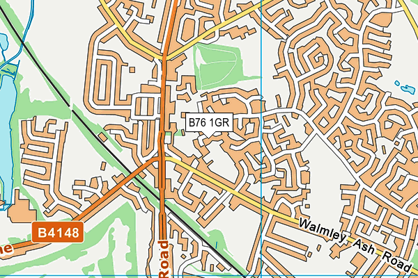 B76 1GR map - OS VectorMap District (Ordnance Survey)