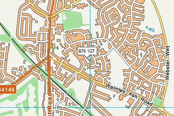 B76 1GT map - OS VectorMap District (Ordnance Survey)