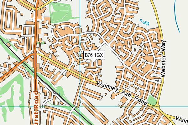 B76 1GX map - OS VectorMap District (Ordnance Survey)