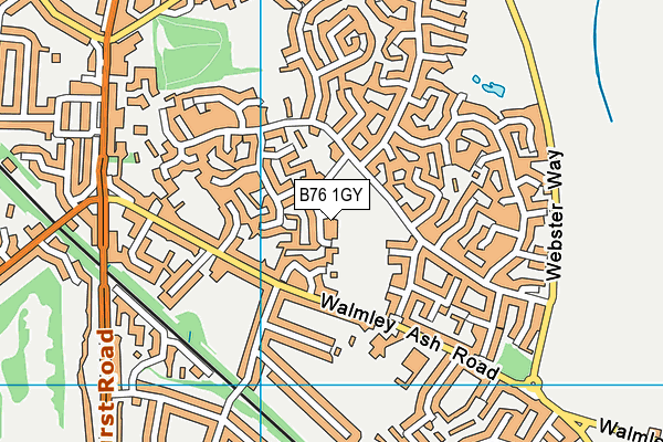 B76 1GY map - OS VectorMap District (Ordnance Survey)