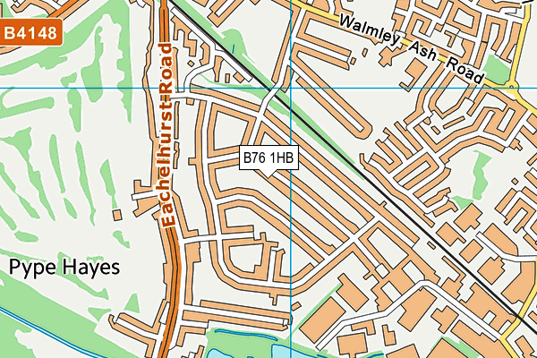 B76 1HB map - OS VectorMap District (Ordnance Survey)