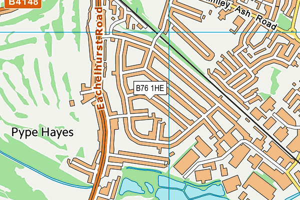 B76 1HE map - OS VectorMap District (Ordnance Survey)