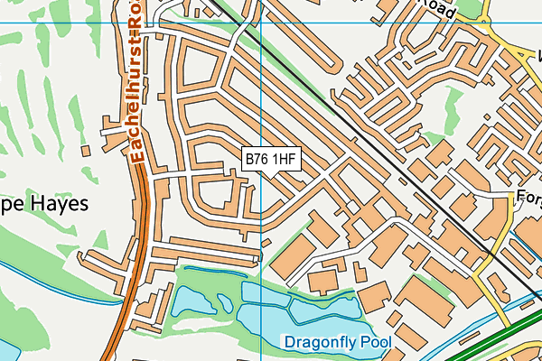 B76 1HF map - OS VectorMap District (Ordnance Survey)