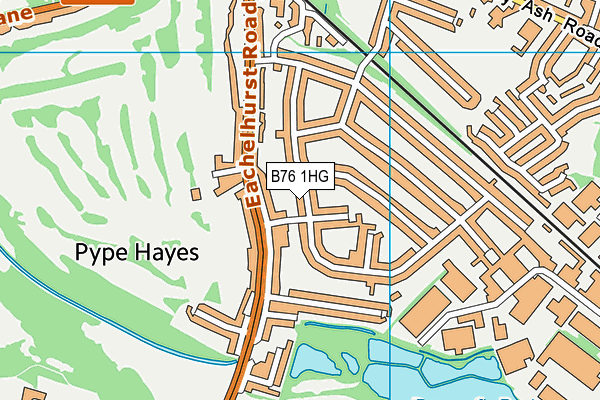 B76 1HG map - OS VectorMap District (Ordnance Survey)