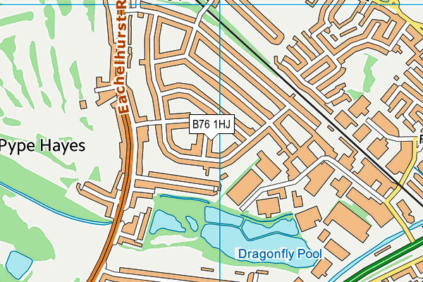B76 1HJ map - OS VectorMap District (Ordnance Survey)