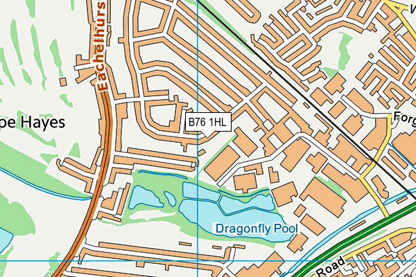 B76 1HL map - OS VectorMap District (Ordnance Survey)
