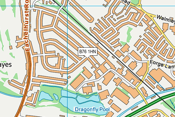 B76 1HN map - OS VectorMap District (Ordnance Survey)