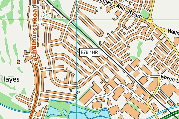 B76 1HR map - OS VectorMap District (Ordnance Survey)