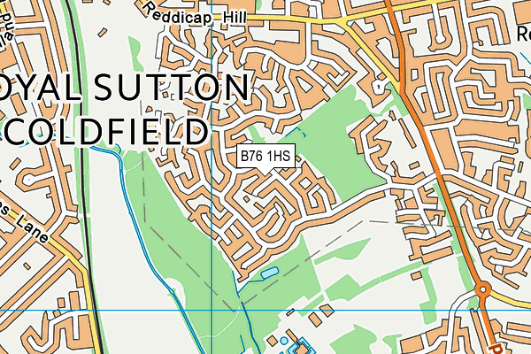 B76 1HS map - OS VectorMap District (Ordnance Survey)