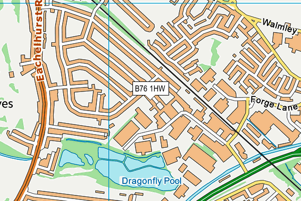 B76 1HW map - OS VectorMap District (Ordnance Survey)