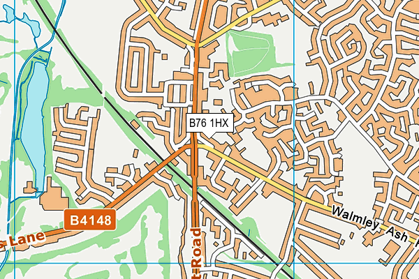 B76 1HX map - OS VectorMap District (Ordnance Survey)