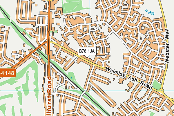 B76 1JA map - OS VectorMap District (Ordnance Survey)