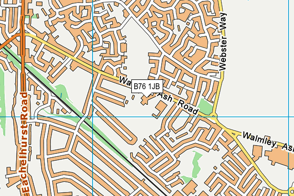 B76 1JB map - OS VectorMap District (Ordnance Survey)