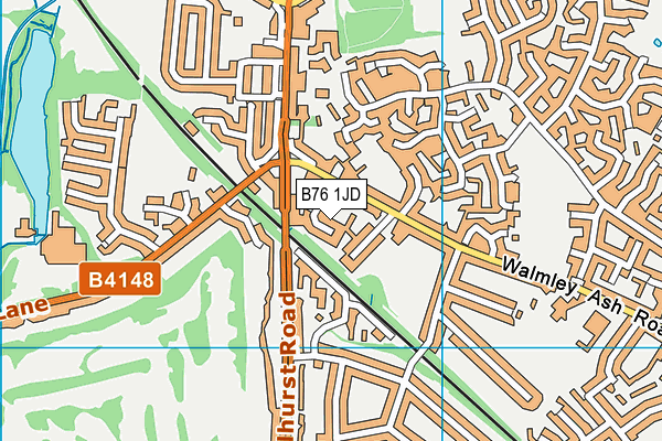 B76 1JD map - OS VectorMap District (Ordnance Survey)