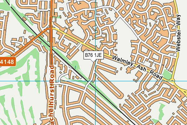 B76 1JE map - OS VectorMap District (Ordnance Survey)