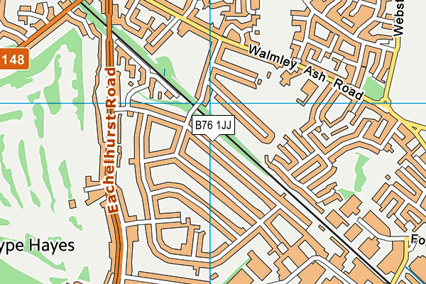 B76 1JJ map - OS VectorMap District (Ordnance Survey)