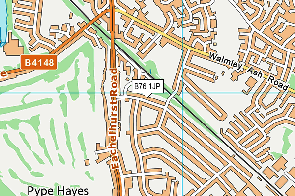 B76 1JP map - OS VectorMap District (Ordnance Survey)