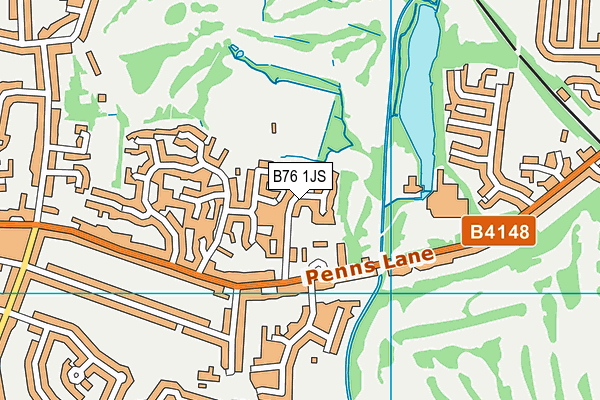 B76 1JS map - OS VectorMap District (Ordnance Survey)