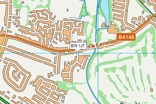 B76 1JT map - OS VectorMap District (Ordnance Survey)