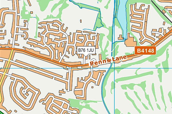 B76 1JU map - OS VectorMap District (Ordnance Survey)