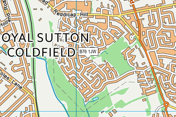 B76 1JW map - OS VectorMap District (Ordnance Survey)