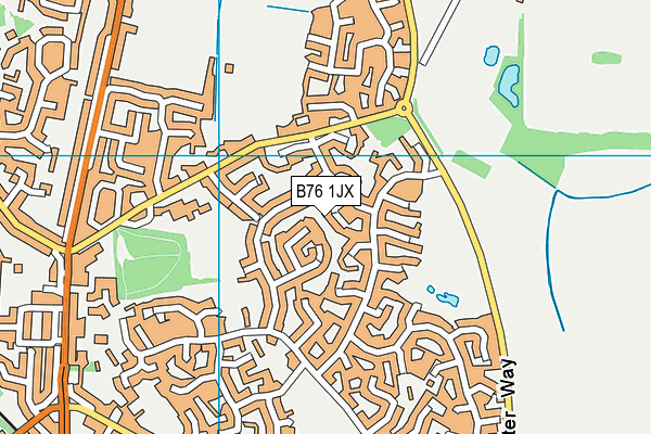 B76 1JX map - OS VectorMap District (Ordnance Survey)