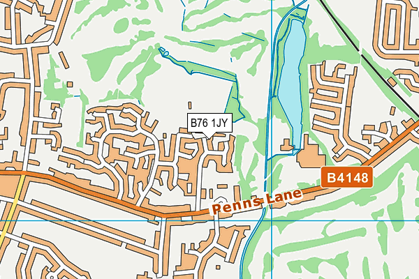 B76 1JY map - OS VectorMap District (Ordnance Survey)