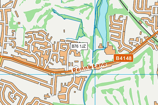 B76 1JZ map - OS VectorMap District (Ordnance Survey)