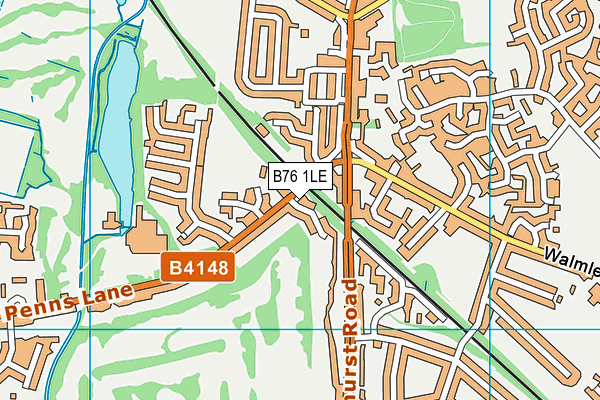 B76 1LE map - OS VectorMap District (Ordnance Survey)