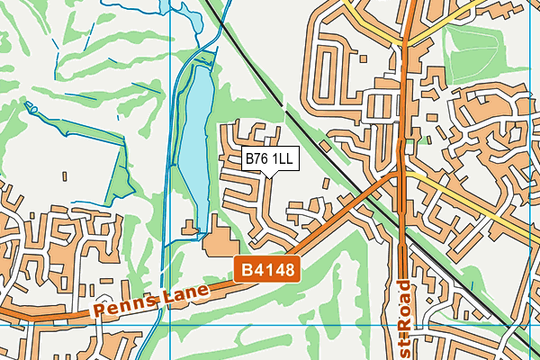B76 1LL map - OS VectorMap District (Ordnance Survey)