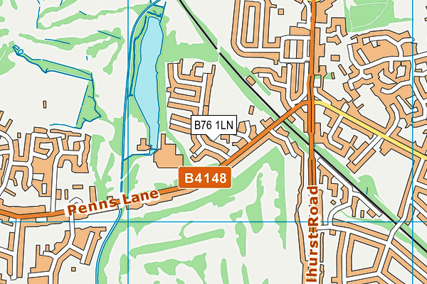 B76 1LN map - OS VectorMap District (Ordnance Survey)