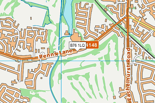 B76 1LQ map - OS VectorMap District (Ordnance Survey)