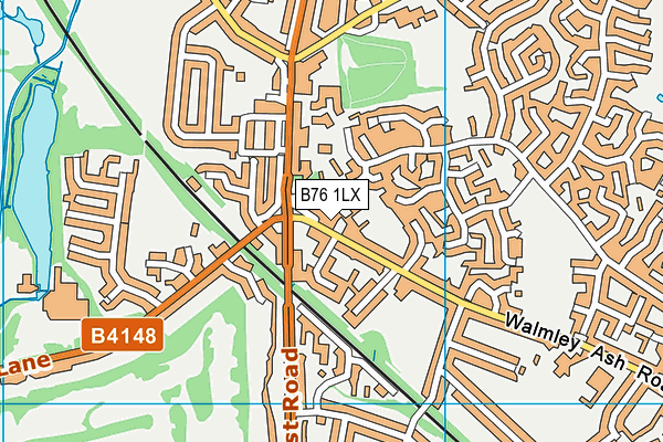 B76 1LX map - OS VectorMap District (Ordnance Survey)