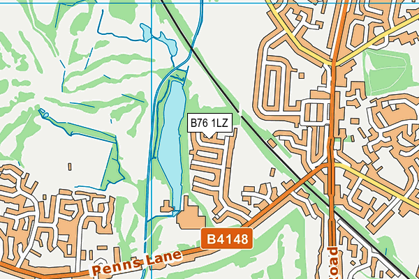 B76 1LZ map - OS VectorMap District (Ordnance Survey)