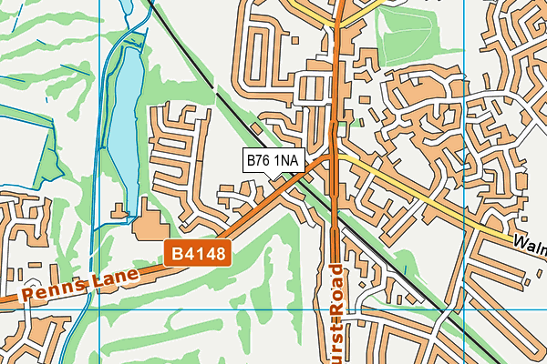 B76 1NA map - OS VectorMap District (Ordnance Survey)