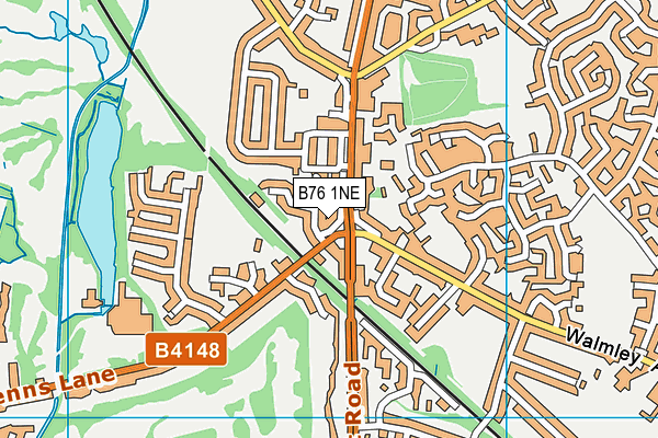 B76 1NE map - OS VectorMap District (Ordnance Survey)