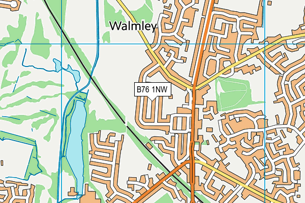 B76 1NW map - OS VectorMap District (Ordnance Survey)