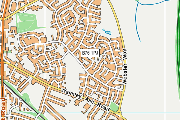 B76 1PJ map - OS VectorMap District (Ordnance Survey)